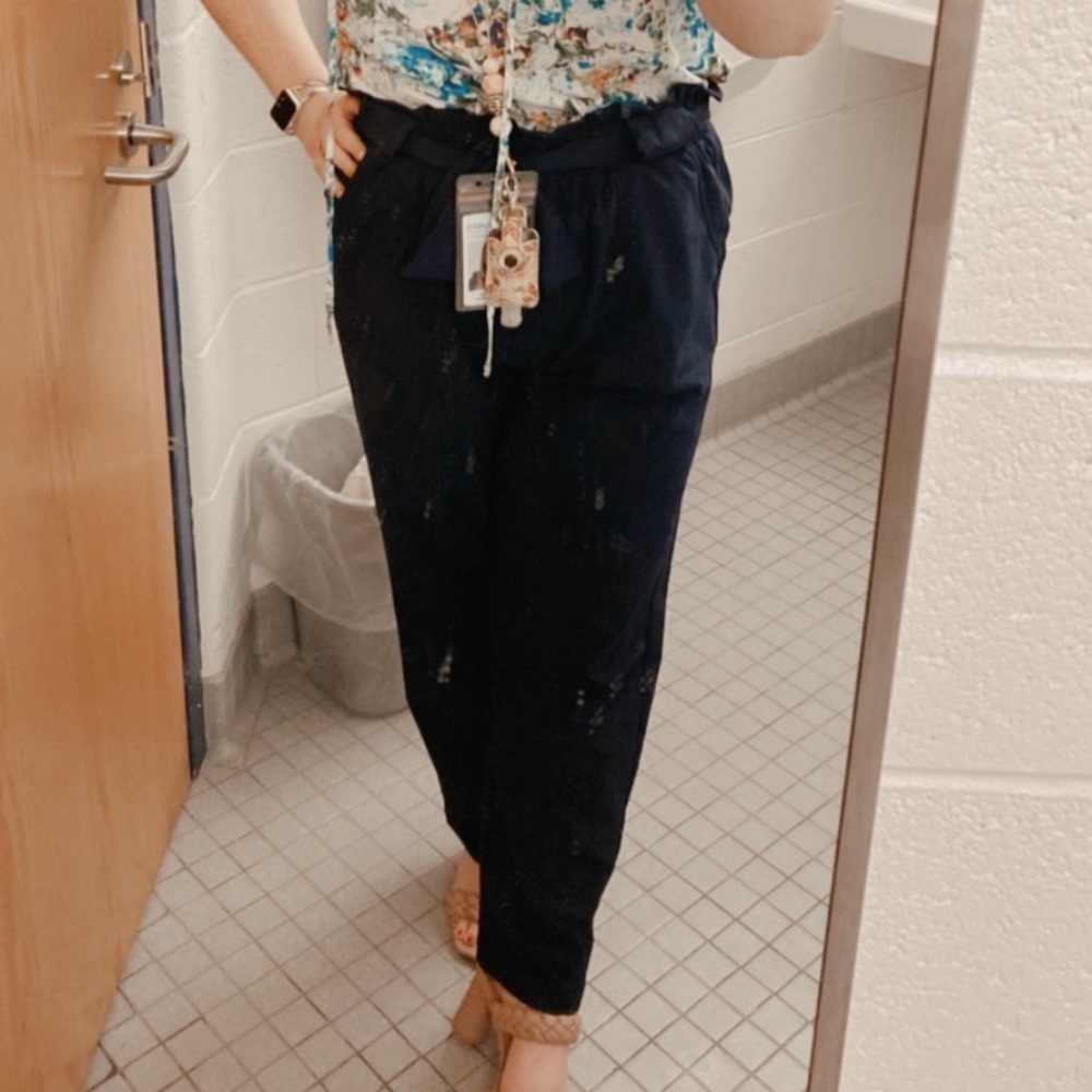 Paperbag Navy Pants